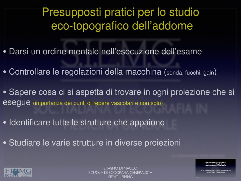 ! Controllare le regolazioni della macchina (sonda, fuochi, gain)!