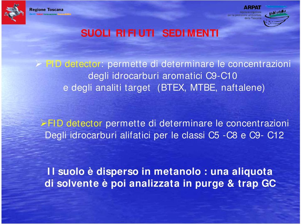 permette di determinare le concentrazioni Degli idrocarburi alifatici per le classi C5 -C8 e