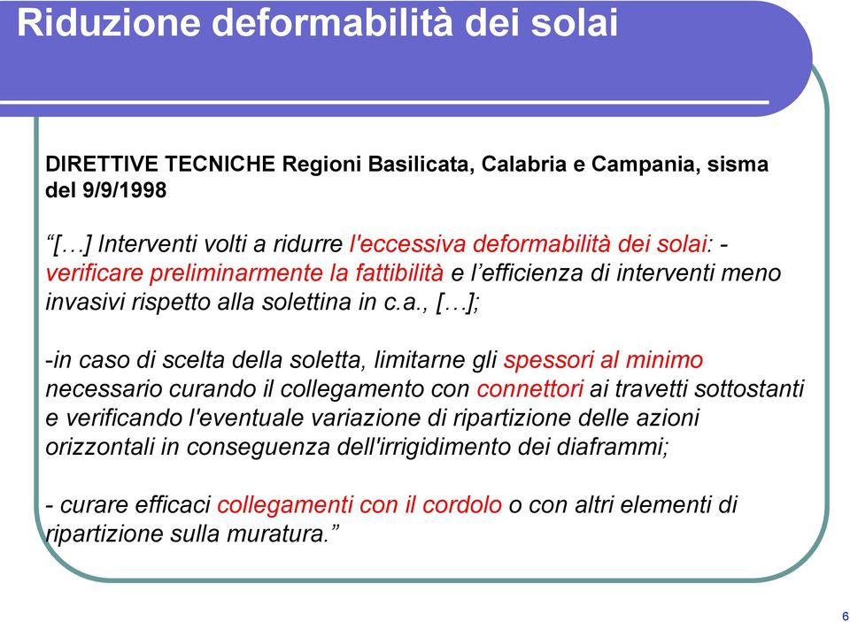 ilità dei solai