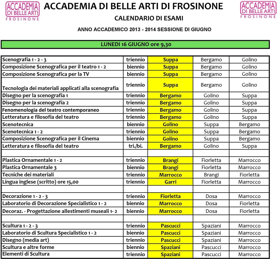 Golino Disegno per la scenografia 1 triennio Bergamo Golino Suppa Disegno per la scenografia 2 triennio Bergamo Golino Suppa Fenomenologia del teatro contemporaneo triennio Bergamo Golino Suppa