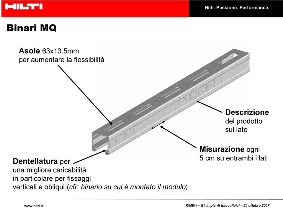 lato Dentellatura per una migliore caricabilità in particolare