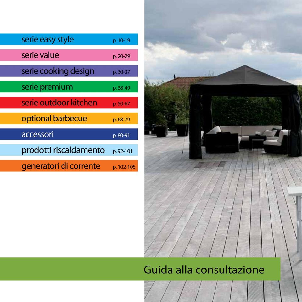 38-49 serie outdoor kitchen p. 50-67 optional barbecue p.