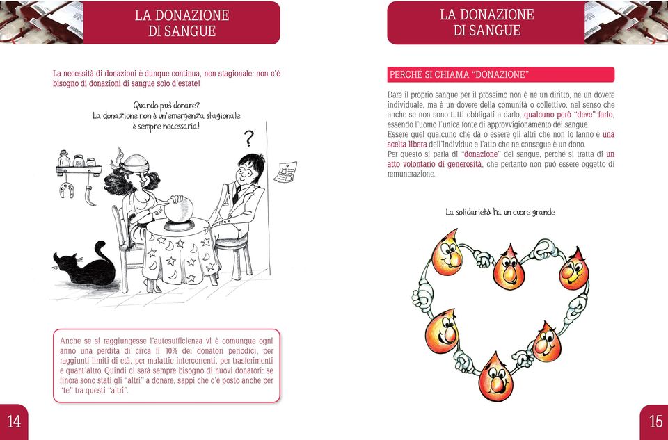 obbligati a darlo, qualcuno però deve farlo, essendo l uomo l unica fonte di approvvigionamento del sangue.