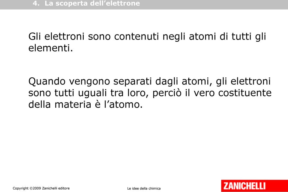 Quando vengono separati dagli atomi, gli elettroni sono