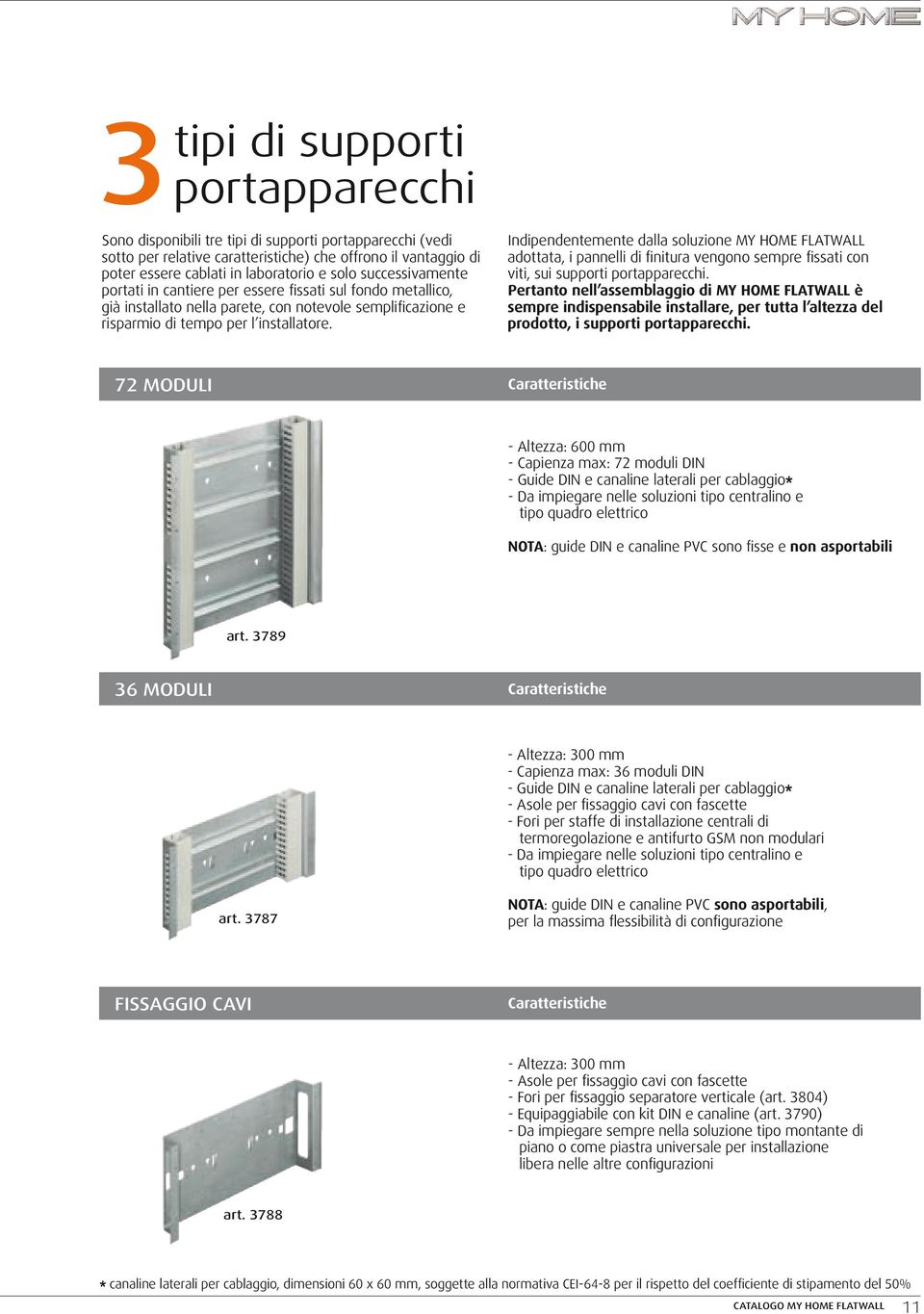 Indipendentemente dalla soluzione MY HOME FLATWALL adottata, i pannelli di finitura vengono sempre fissati con viti, sui supporti portapparecchi.