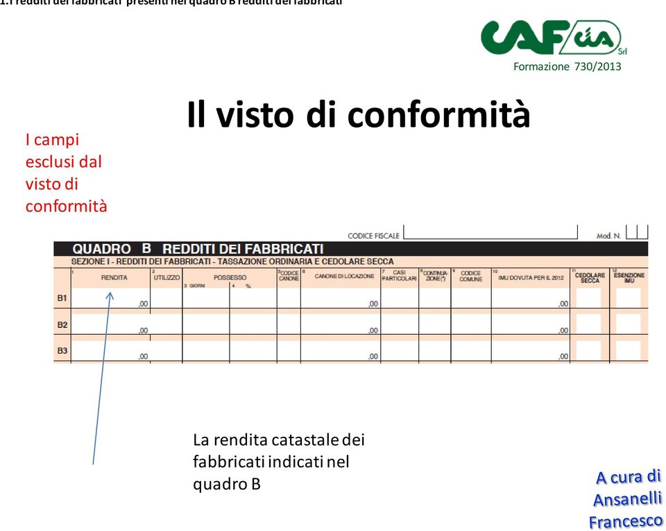 esclusi dal visto di conformità Il visto di