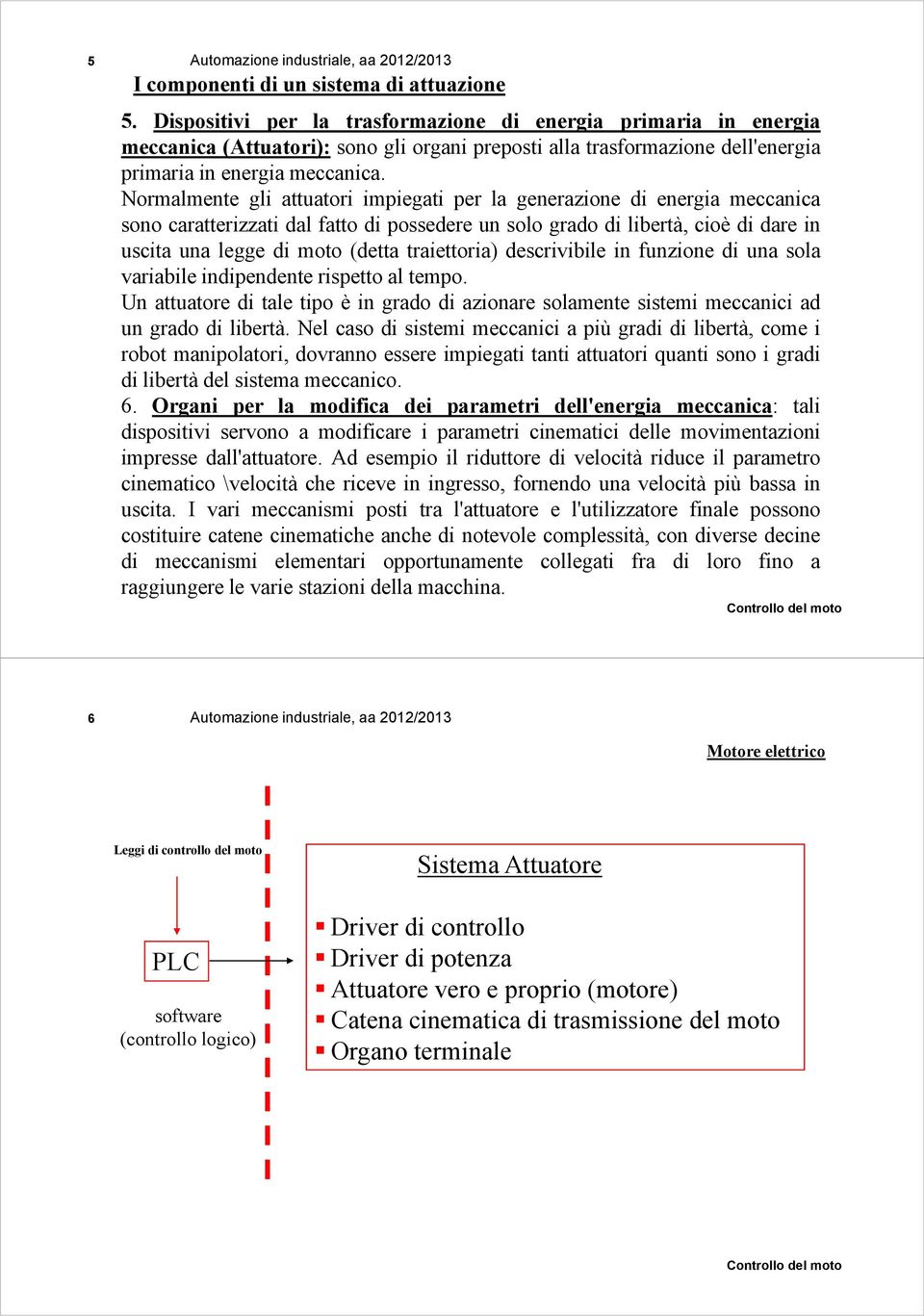 Normalmente gli attuatori impiegati per la generazione di energia meccanica sono caratterizzati dal fatto di possedere un solo grado di libertà, cioè di dare in uscita una legge di moto (detta