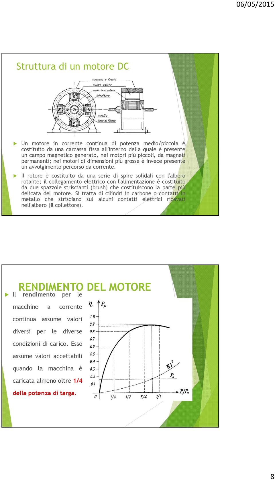 Il rotore è costituito da una serie di spire solidali con l'albero rotante; il collegamento elettrico con l'alimentazione è costituito da due spazzole striscianti (brush) che costituiscono la parte