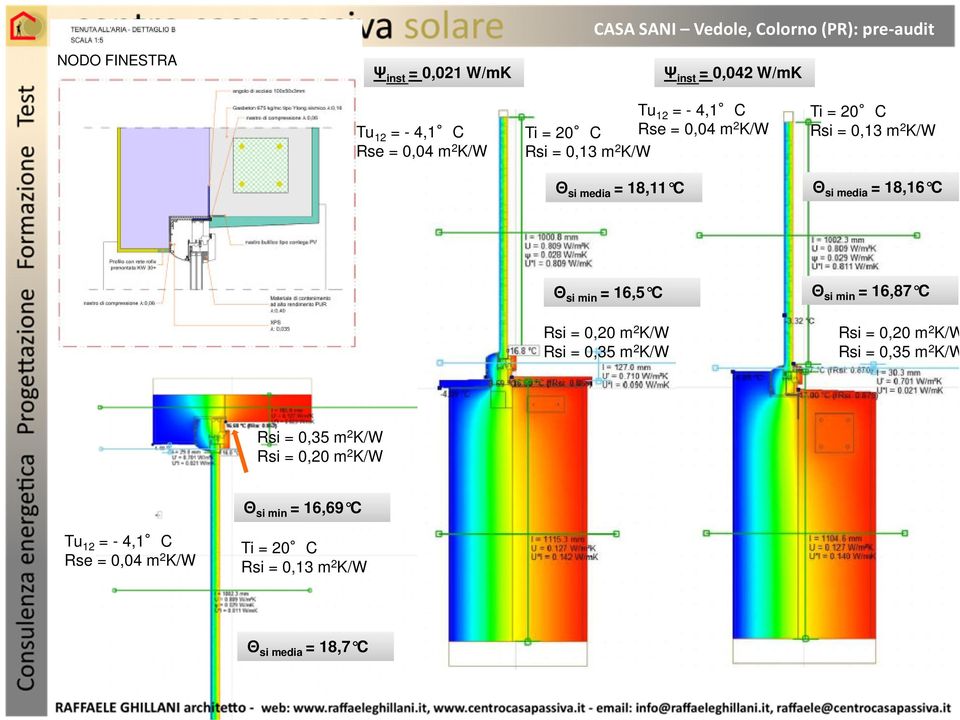 Θ si min = 16,5 C Rsi = 0,20 m 2 K/W Rsi = 0,35 m 2 K/W Θ si min = 16,87 C Rsi = 0,20 m 2 K/W Rsi = 0,35 m 2 K/W Rsi =