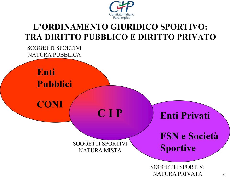 Pubblici CONI C I P SOGGETTI SPORTIVI NATURA MISTA Enti