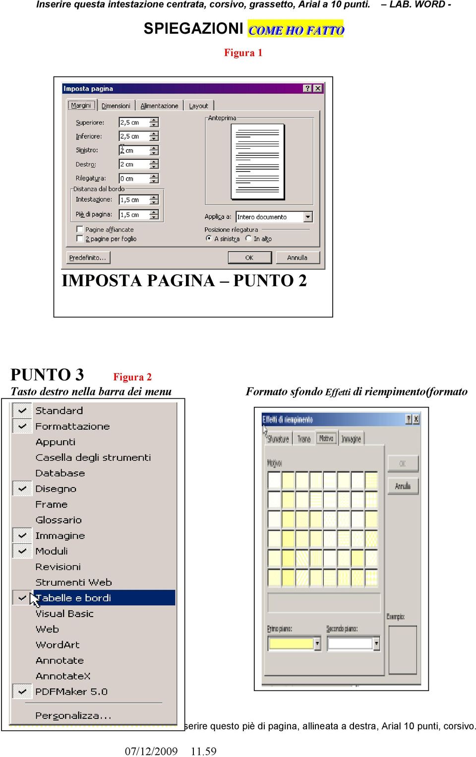 Tasto destro nella barra dei menu