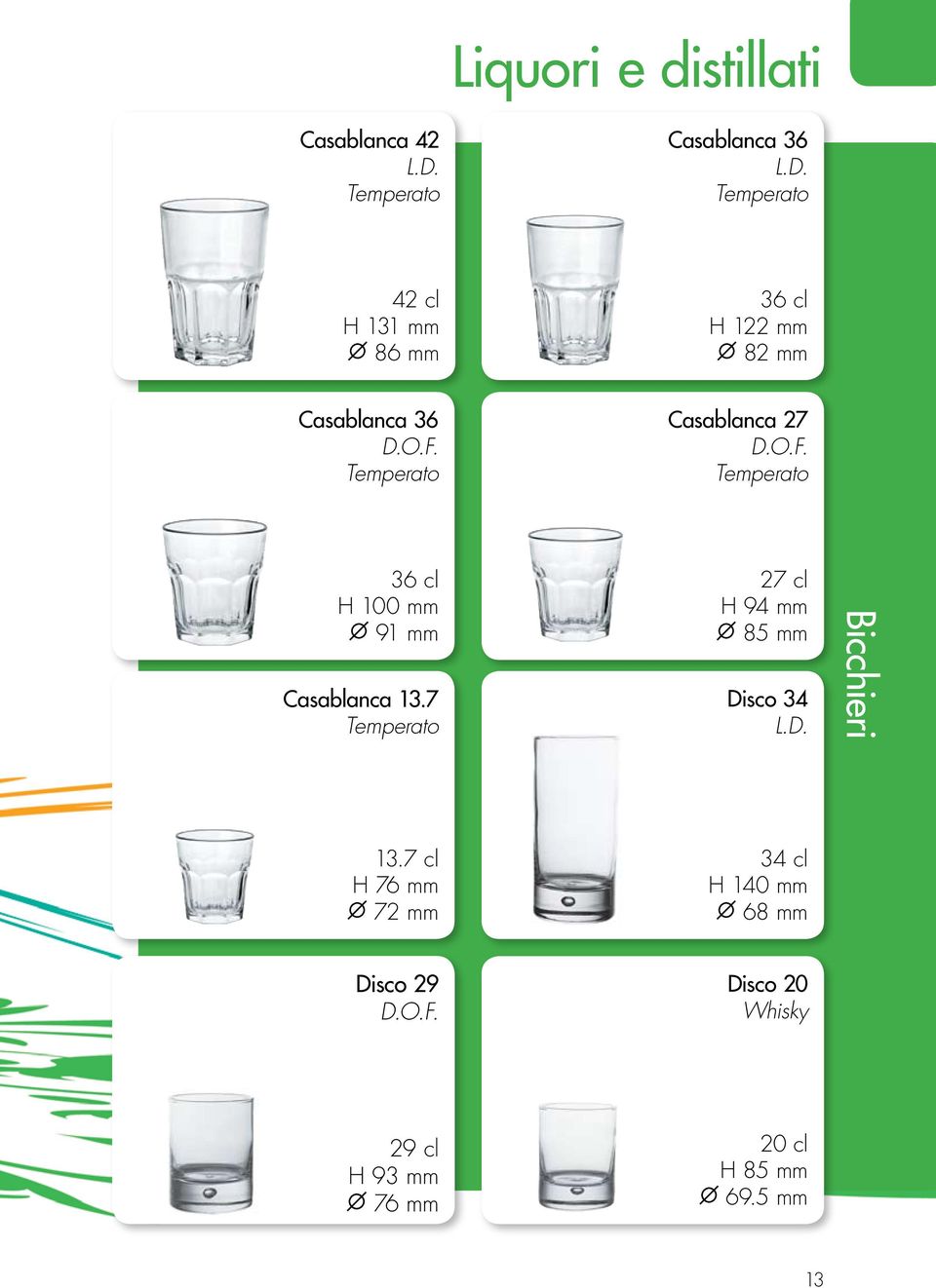 F. Temperato Casablanca 27 D.O.F. Temperato 36 cl H 100 mm 91 mm Casablanca 13.