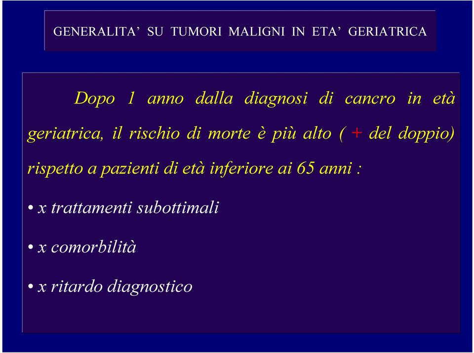 alto ( + del doppio) rispetto a pazienti di età inferiore ai 65