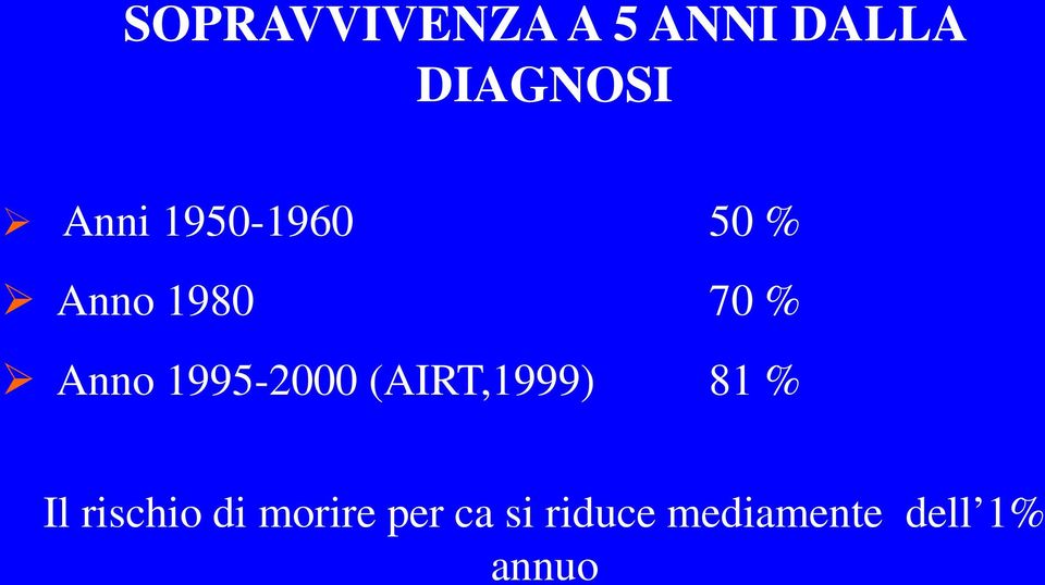 1995-2000 (AIRT,1999) 81 % Il rischio di