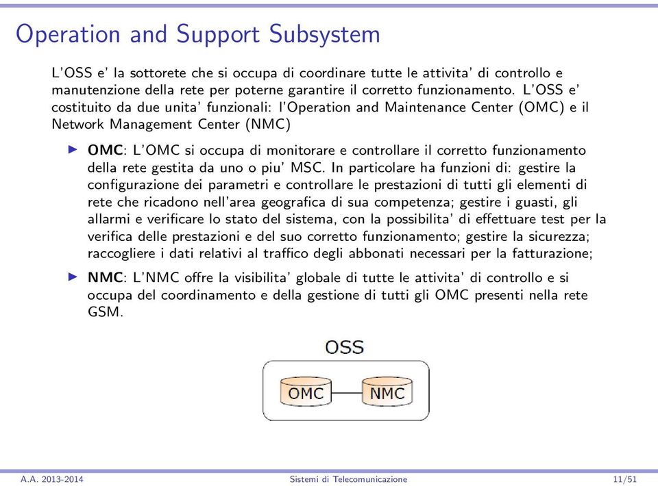 della rete gestita da uno o piu MSC.