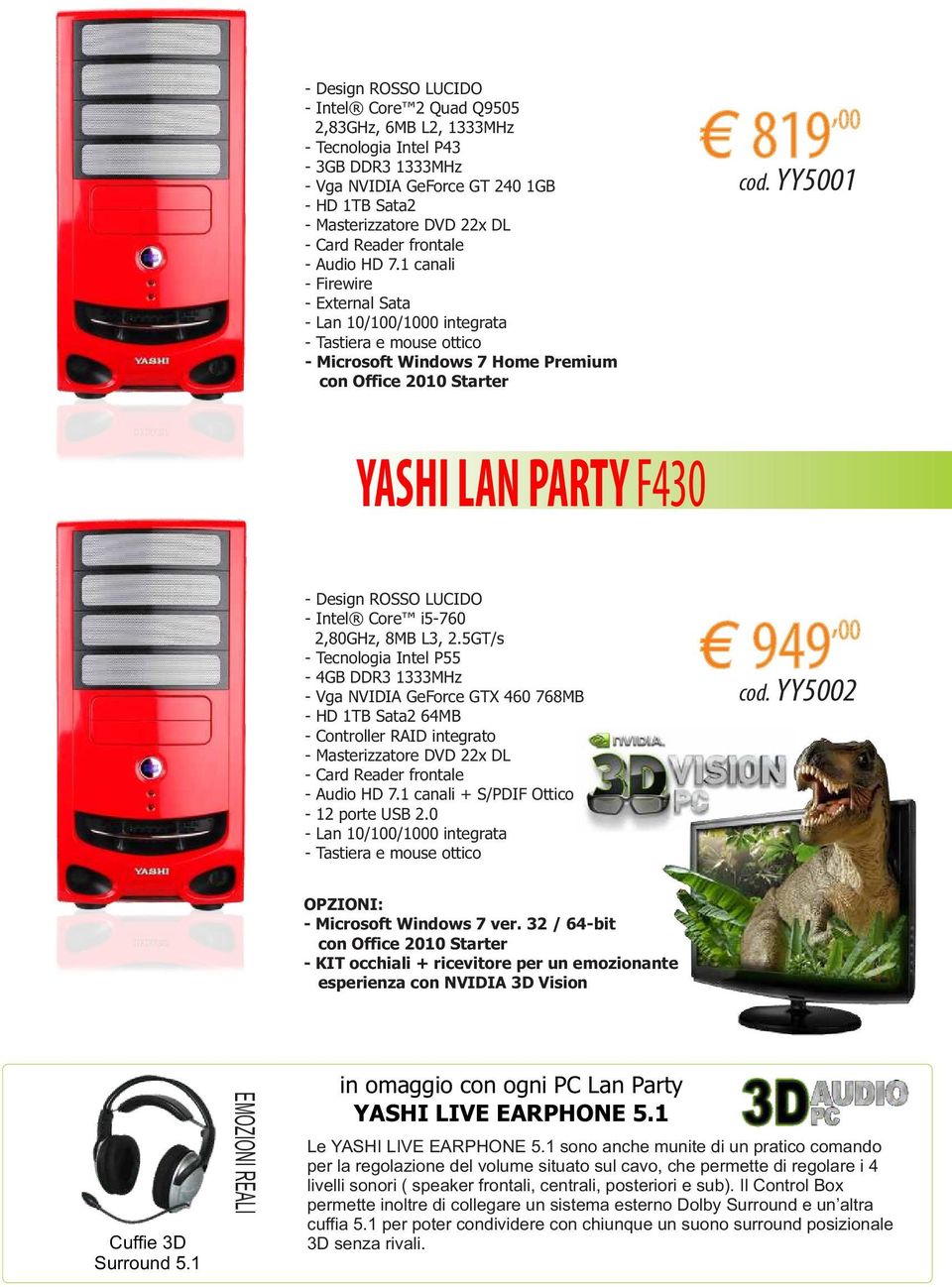 YY5001 YASHI LAN PARTY F430 - Design ROSSO LUCIDO - Intel Core i5-760 2,80GHz, 8MB L3, 2.