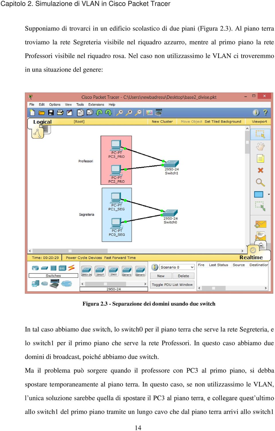 Nel caso non utilizzassimo le VLAN ci troveremmo in una situazione del genere: Figura 2.