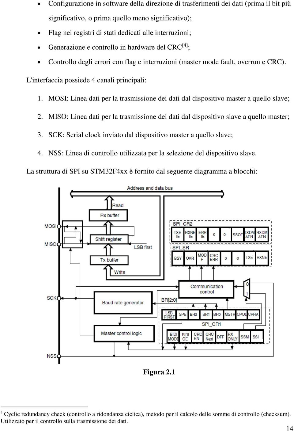 MOSI: Linea dati per la trasmissione dei dati dal dispositivo master a quello slave; 2. MISO: Linea dati per la trasmissione dei dati dal dispositivo slave a quello master; 3.