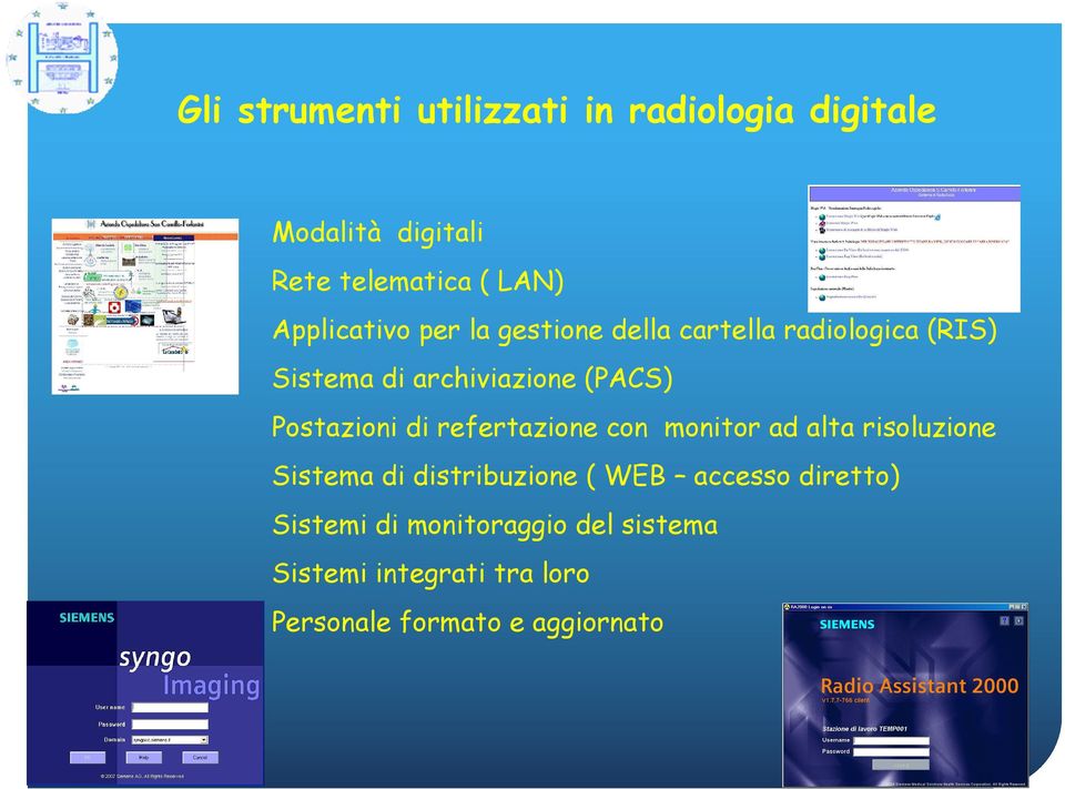 Postazioni di refertazione con monitor ad alta risoluzione Sistema di distribuzione ( WEB