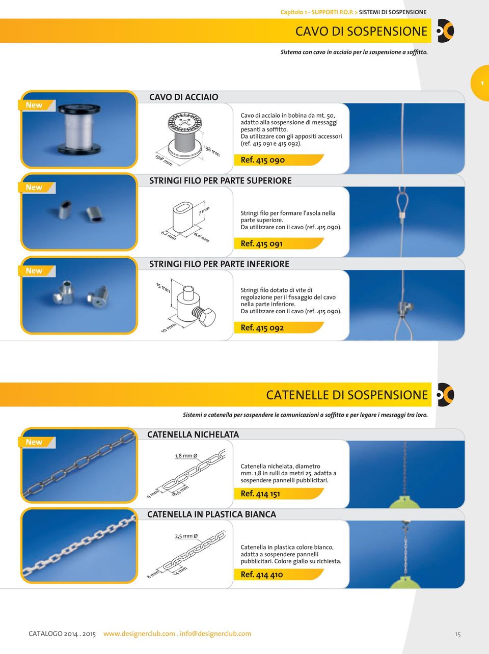 415 090 STRINGI FILO PER PARTE SUPERIORE Stringi filo per formare l asola nella parte superiore. Da utilizzare con il cavo (ref. 415 090). Ref.