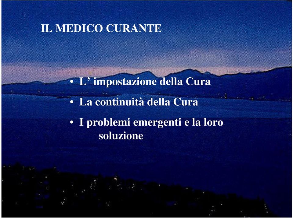 continuità della Cura I