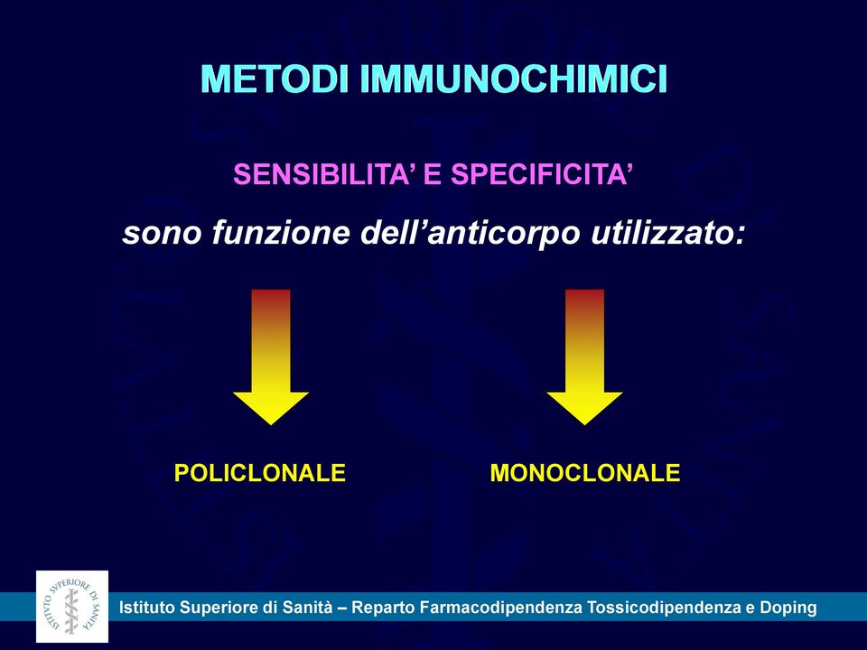 POLICLONALE MONOCLONALE Istituto Superiore di