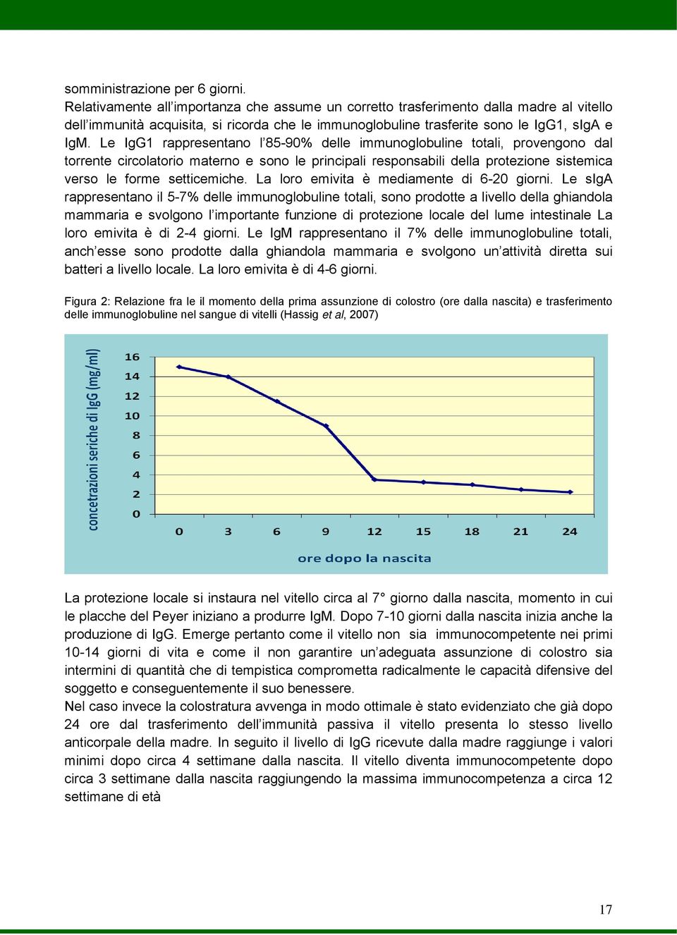 Le IgG1 rappresentano l 85-90% delle immunoglobuline totali, provengono dal torrente circolatorio materno e sono le principali responsabili della protezione sistemica verso le forme setticemiche.