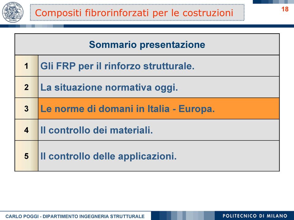 2 La situazione normativa oggi.