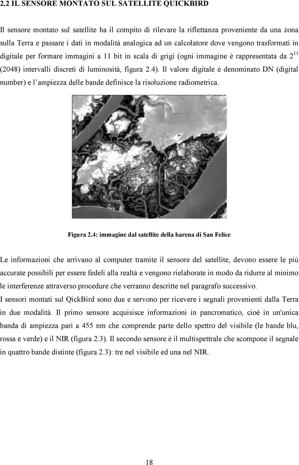 Il valore digitale è denominato DN (digital number) e l ampiezza delle bande definisce la risoluzione radiometrica. Figura 2.