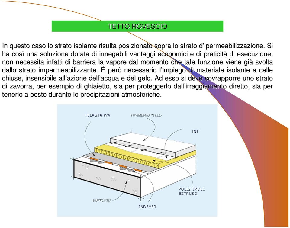 funzione viene già svolta dallo strato impermeabilizzante.