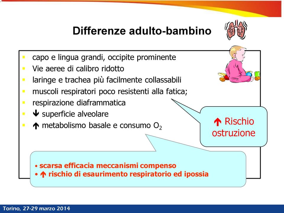 alla fatica; respirazione diaframmatica superficie alveolare metabolismo basale e consumo O 2