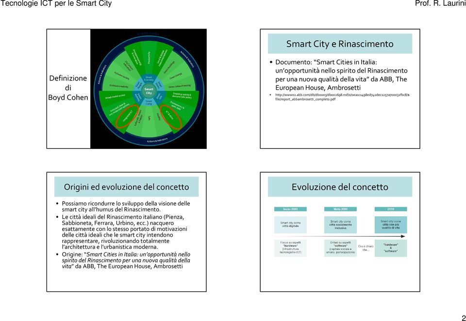pdf Origini ed evoluzione del concetto Evoluzione del concetto Possiamo ricondurre lo sviluppo della visione delle smart city all humus del Rinascimento.