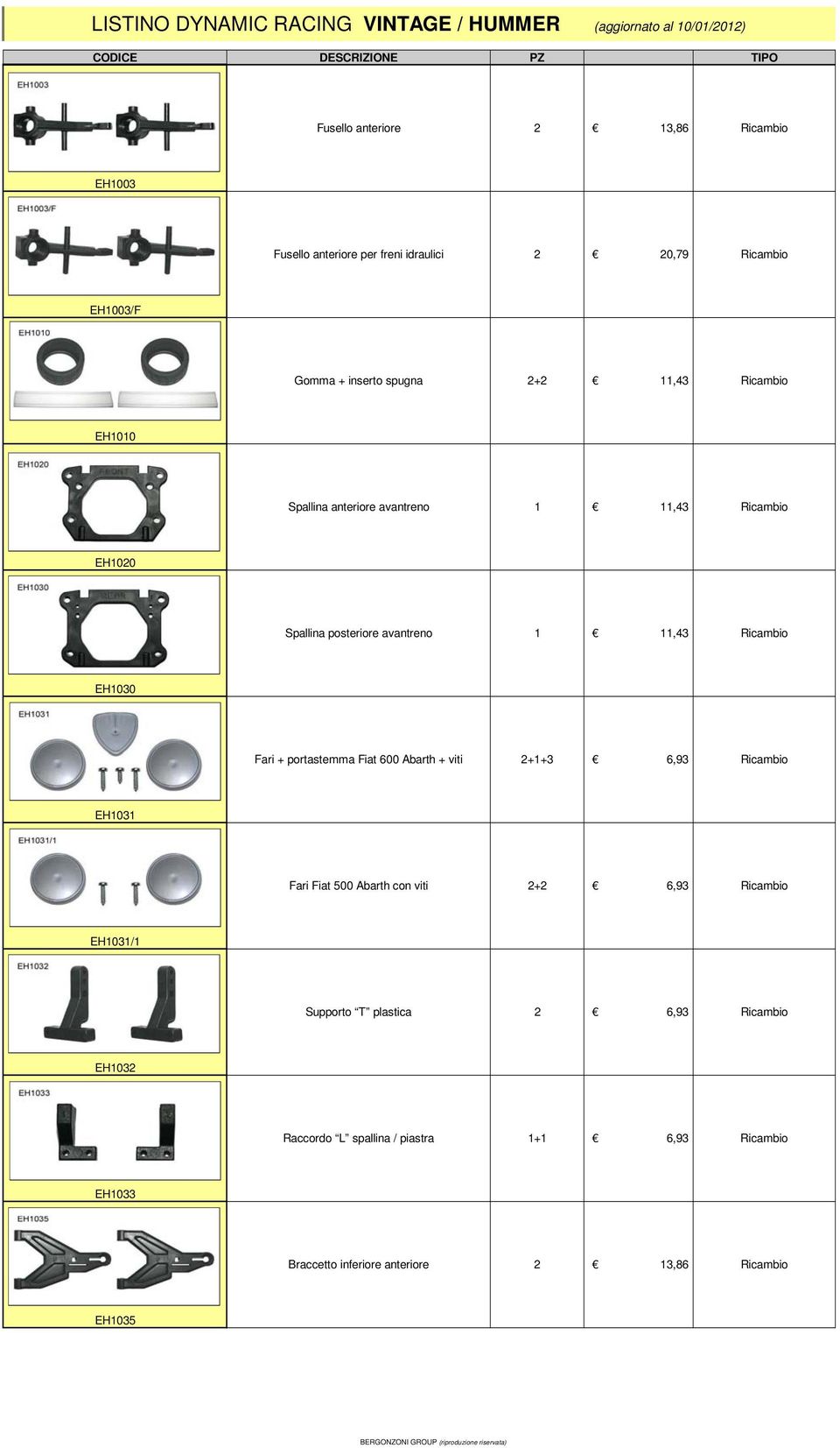 posteriore avantreno,43 EH030 Fari + portastemma Fiat 600 Abarth + viti ++3 6,93 EH03 Fari Fiat 500 Abarth con viti