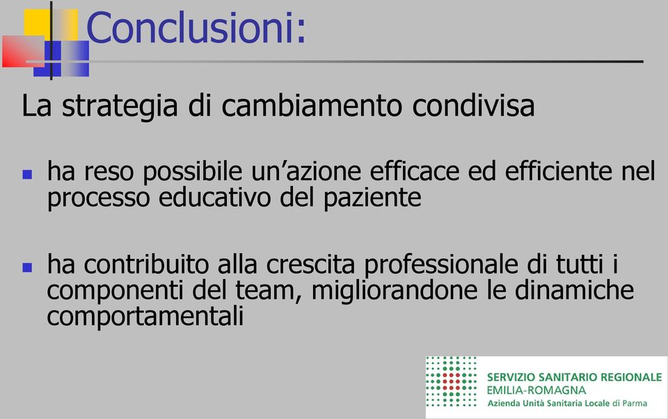 educativo del paziente ha contribuito alla crescita