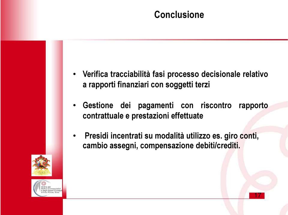 riscontro rapporto contrattuale e prestazioni effettuate Presidi