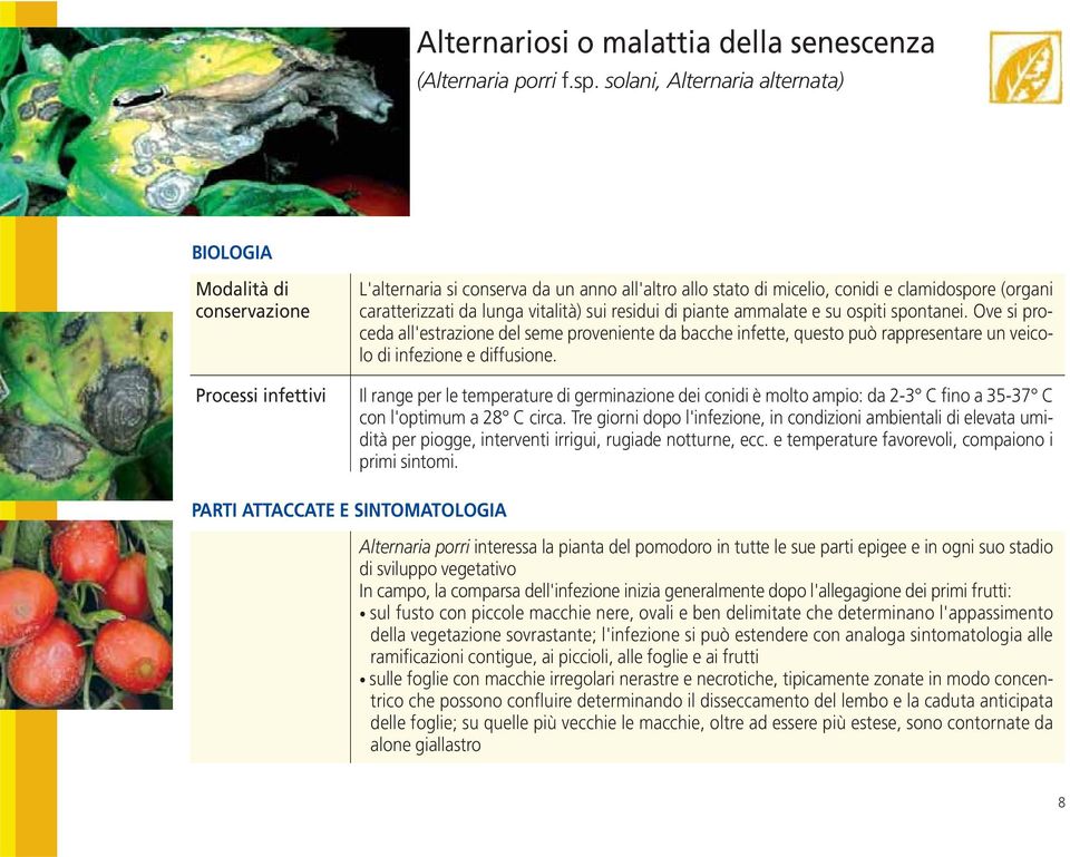 da lunga vitalità) sui residui di piante ammalate e su ospiti spontanei.