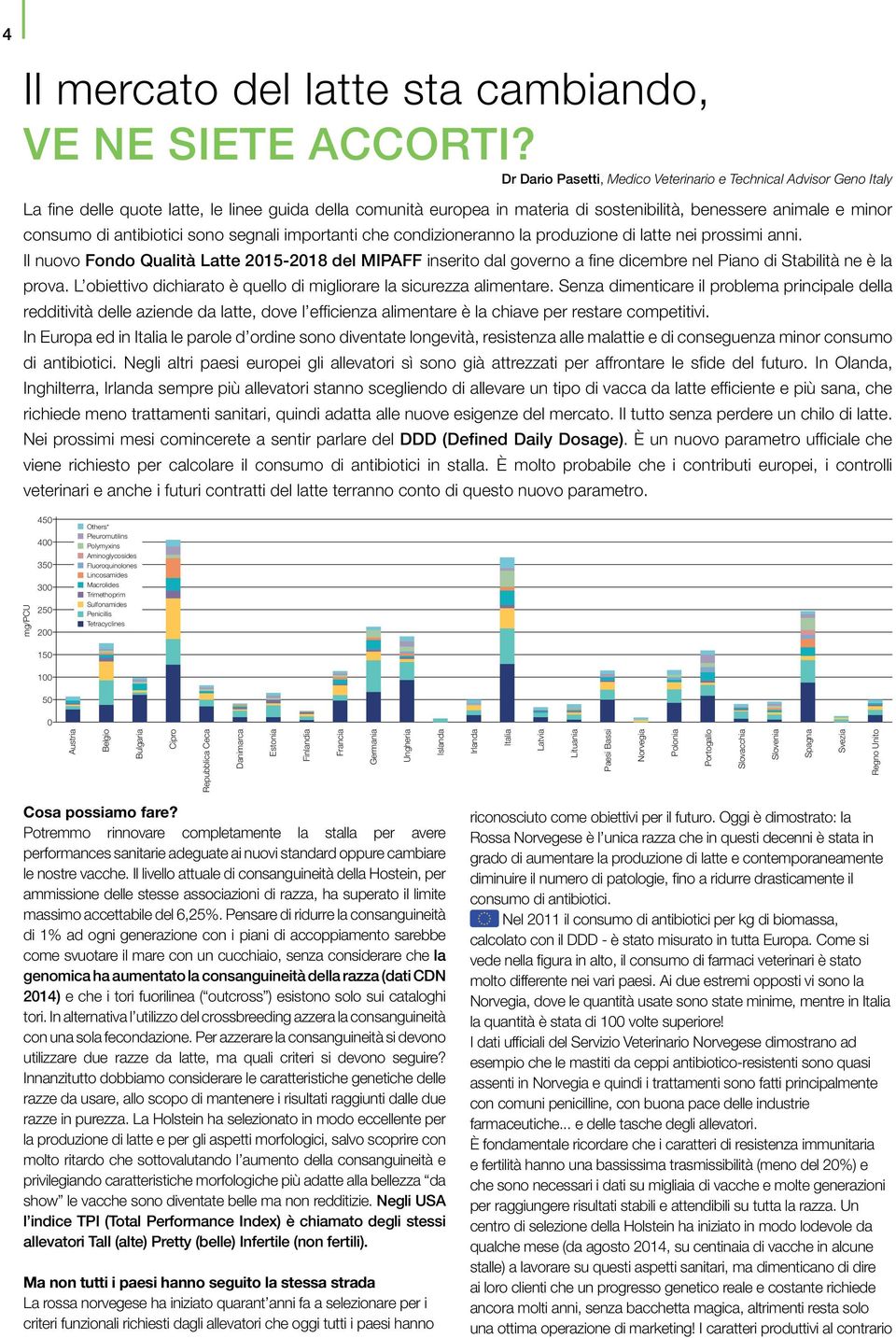 antibiotici sono segnali importanti che condizioneranno la produzione di latte nei prossimi anni.