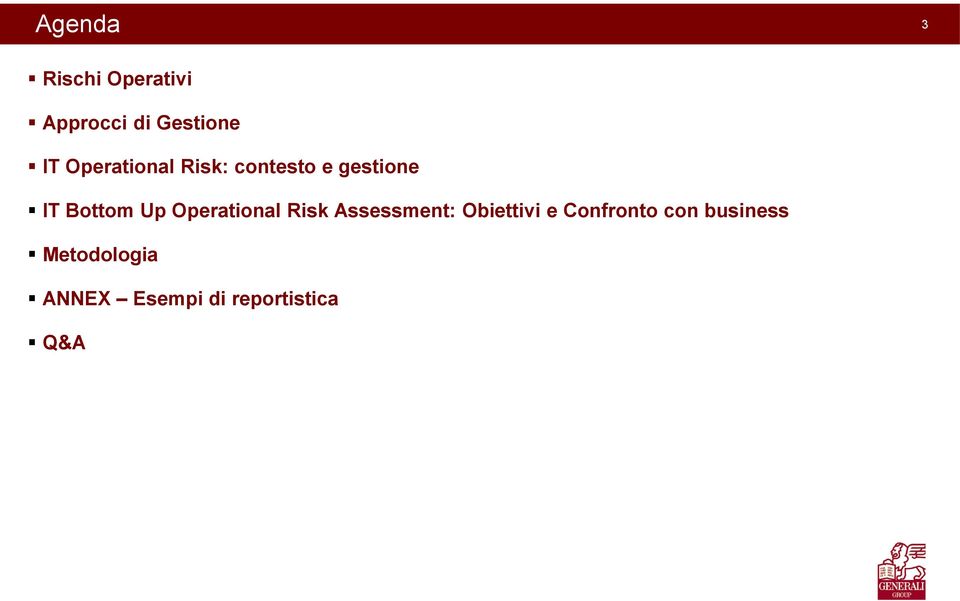 Operational Risk Assessment: Obiettivi e Confronto