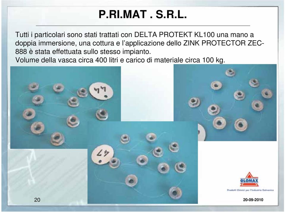 mano a doppia immersione, una cottura e l applicazione dello ZINK