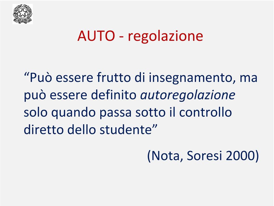 autoregolazione solo quando passa sotto il