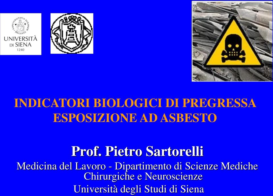 Pietro Sartorelli Medicina del Lavoro -