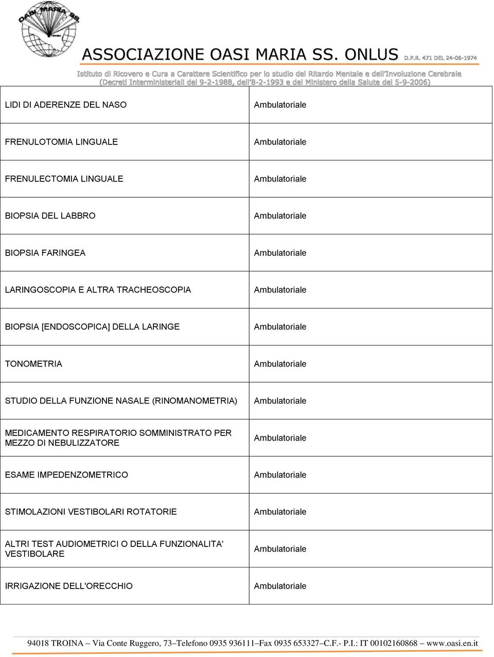 NASALE (RINOMANOMETRIA) MEDICAMENTO RESPIRATORIO SOMMINISTRATO PER MEZZO DI NEBULIZZATORE ESAME