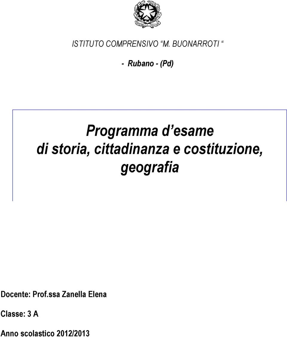 di storia, cittadinanza e costituzione,