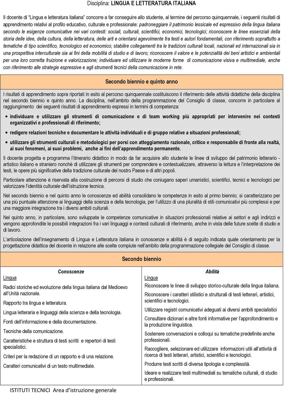 sociali, culturali, scientifici, economici, tecnologici; riconoscere le linee essenziali della storia delle idee, della cultura, della letteratura, delle arti e orientarsi agevolmente fra testi e