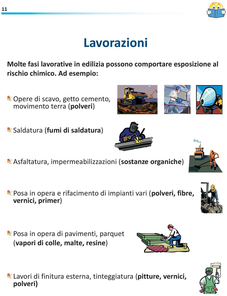 impermeabilizzazioni (sostanze organiche) Posa in opera e rifacimento di impianti vari (polveri, fibre, vernici,