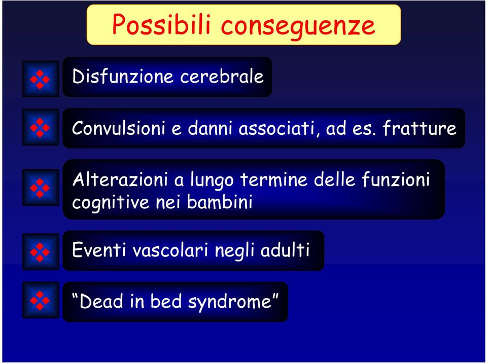 fratture Alterazioni a lungo termine delle funzioni