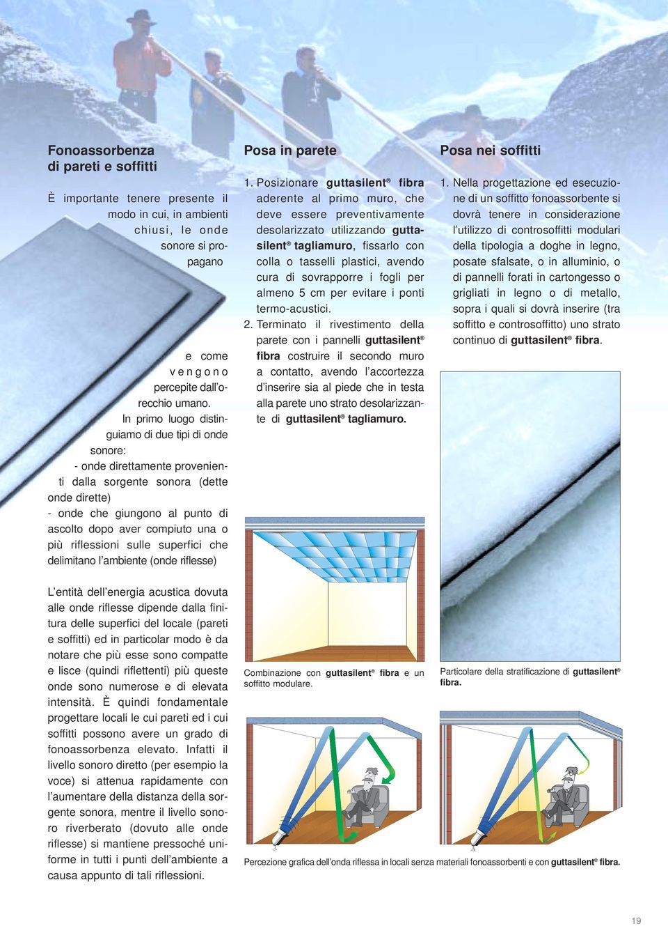 riflessioni sulle superfici che delimitano l ambiente (onde riflesse) Posa in parete 1.