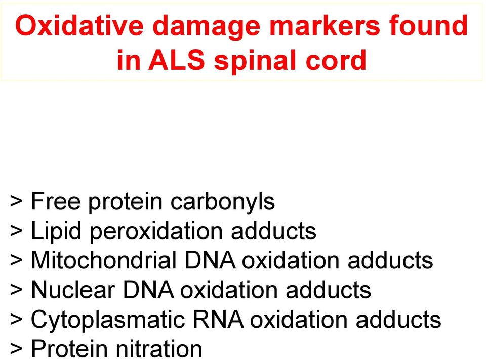 Mitochondrial DNA oxidation adducts > Nuclear DNA