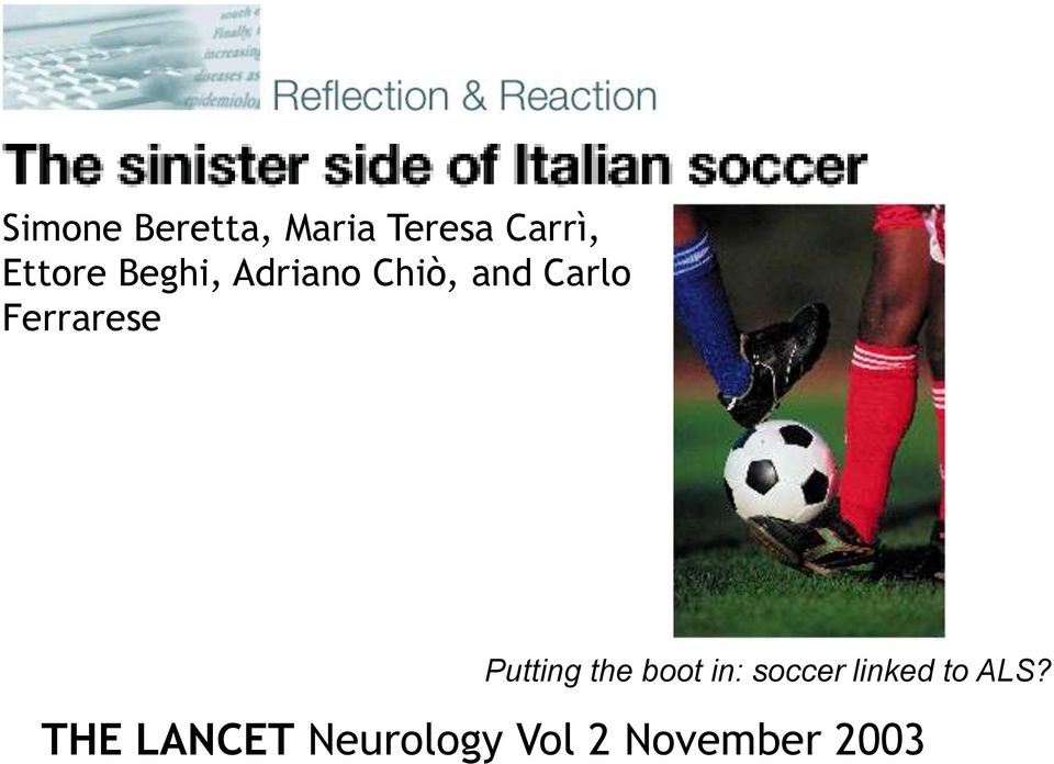 Ferrarese Putting the boot in: soccer