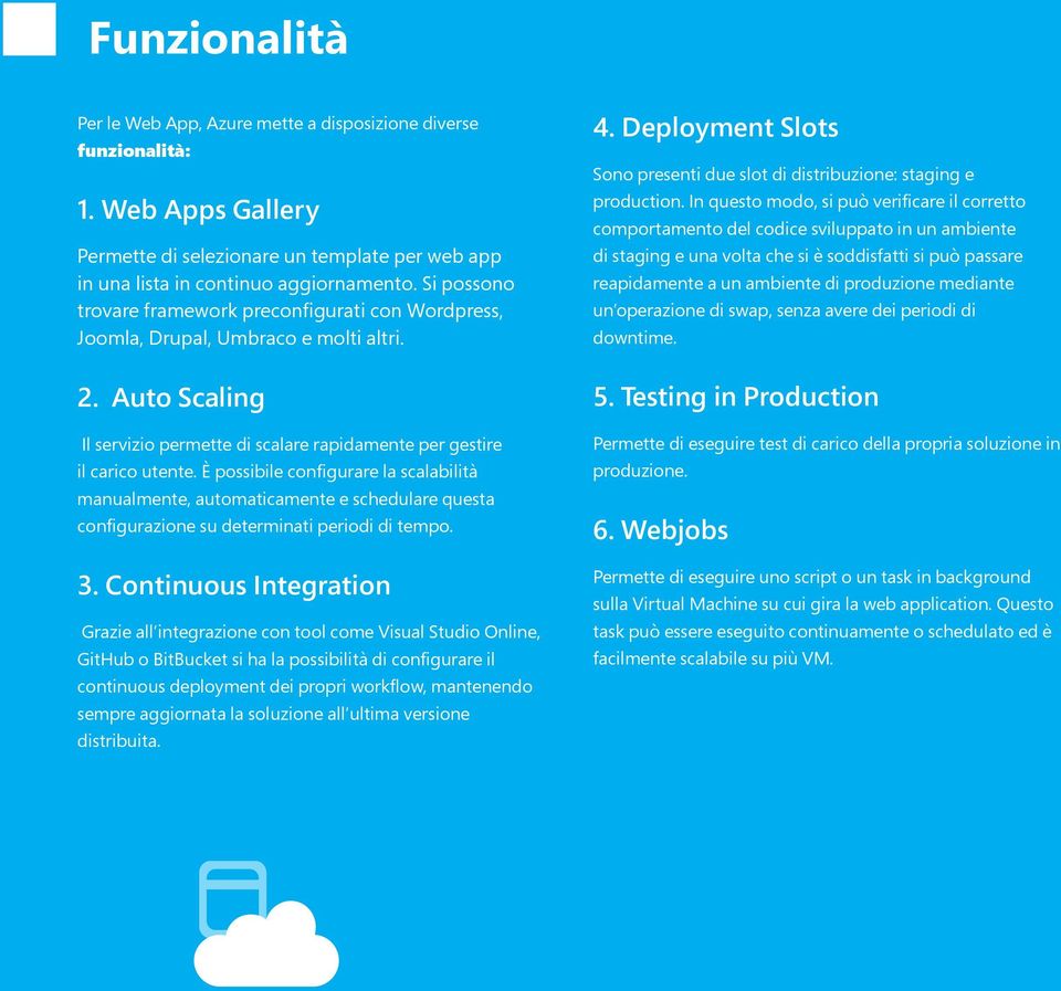 È possibile configurare la scalabilità manualmente, automaticamente e schedulare questa configurazione su determinati periodi di tempo. 3.